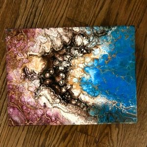 9x12 Handmade Acrylic Pour Swipe Painting